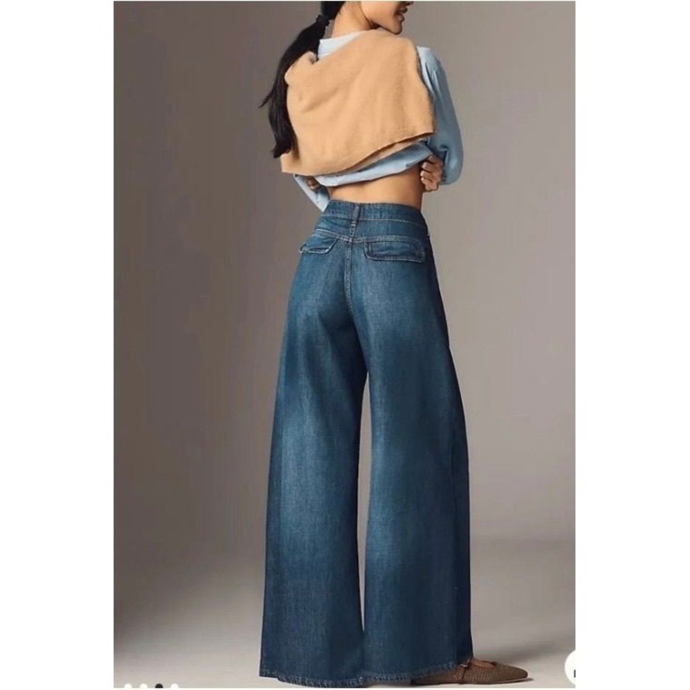 Anthropologie Pilcro Wide-Leg Jeans Dark Wash Size 29 High Rise